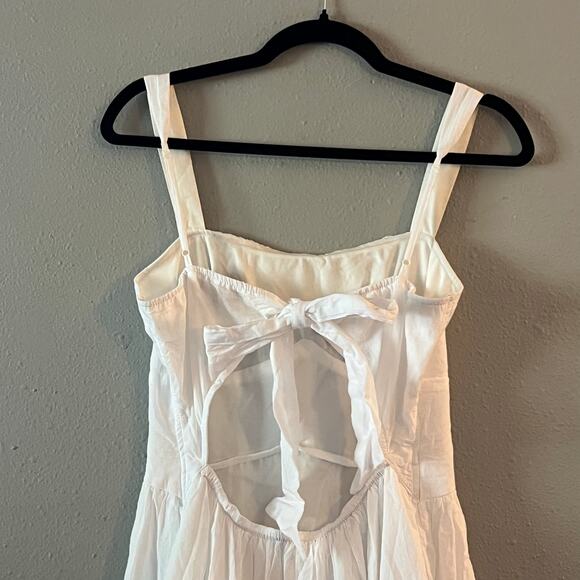 Trixxi White Cotton Sundress Women’s Medium Midi Embroidered Feminine Romantic - Picture 7 of 8